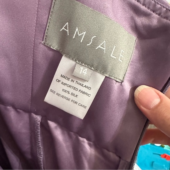 NWT Amsale Crinkle Silk‎ Chiffon Halter Dress Size 14 - Picture 5 of 8